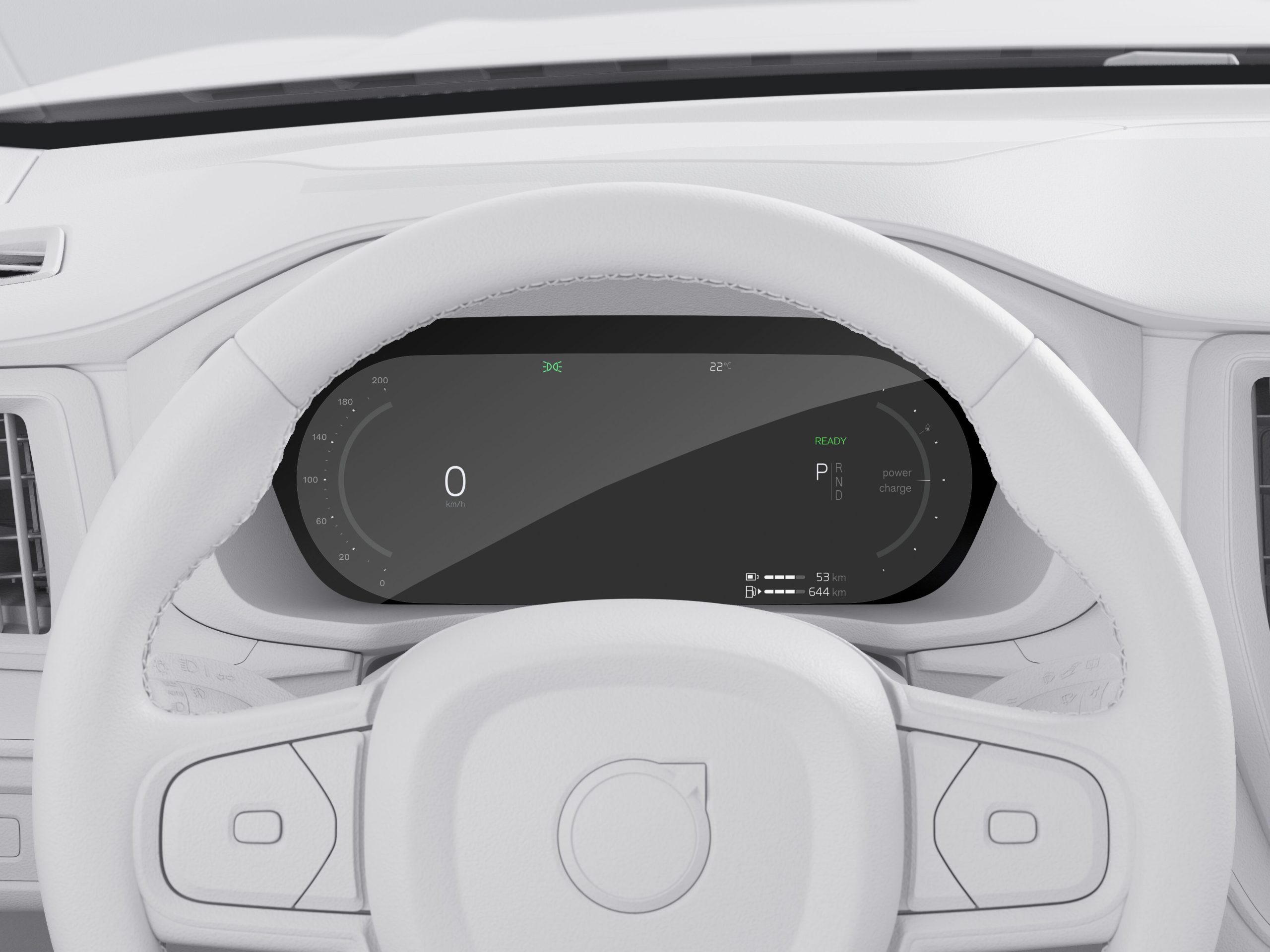 Màn hình dành cho người lái Volvo XC60 hiển thị thông tin khi vận hành